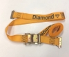 2" x 12' Gold DIAMOND WEAVE Cargo E-Track Ratchet Strap with Spring E-Fittings