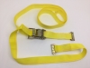 2" x 12' Yellow Cargo E-Track Ratchet Strap with Spring E-Fittings